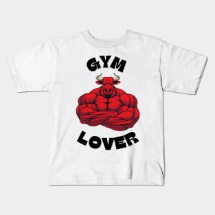 Gym lover bull Kids T-Shirt